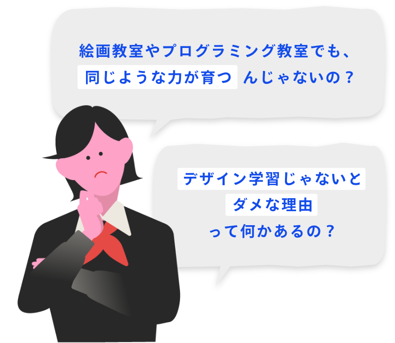 疑問に思う人のイラスト